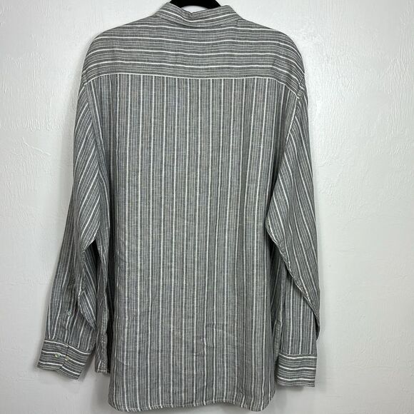 Tommy Bahama Linen Striped Long Sleeve Button Down Shirt Size XL - Picture 4 of 10